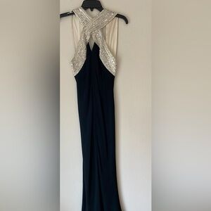 Bob Mackie Vintage Black Silver Sequin Beaded Embellished SLEEVELESS DRESS SZ 6